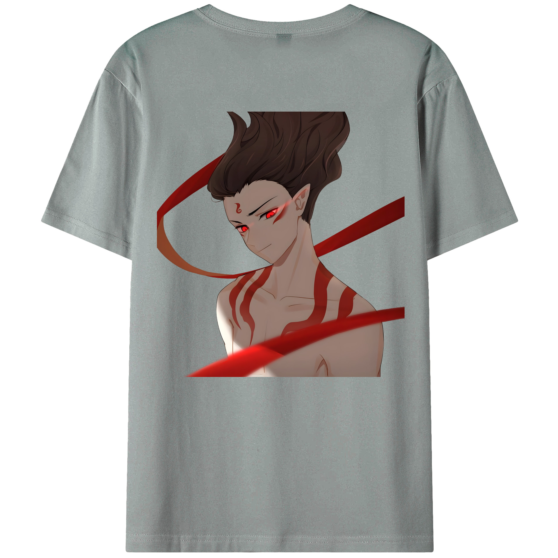 （画像用） Ne Zha 2 ナタ 魔童の大暴れ 綿100％ メンズ半袖Tシャツ（バックプリント） 通気性